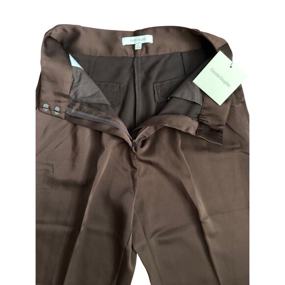 Favorite Daughter Split Decision Silky Trousers in‎ Chocolate Size 2 - Picture 10 of 14
